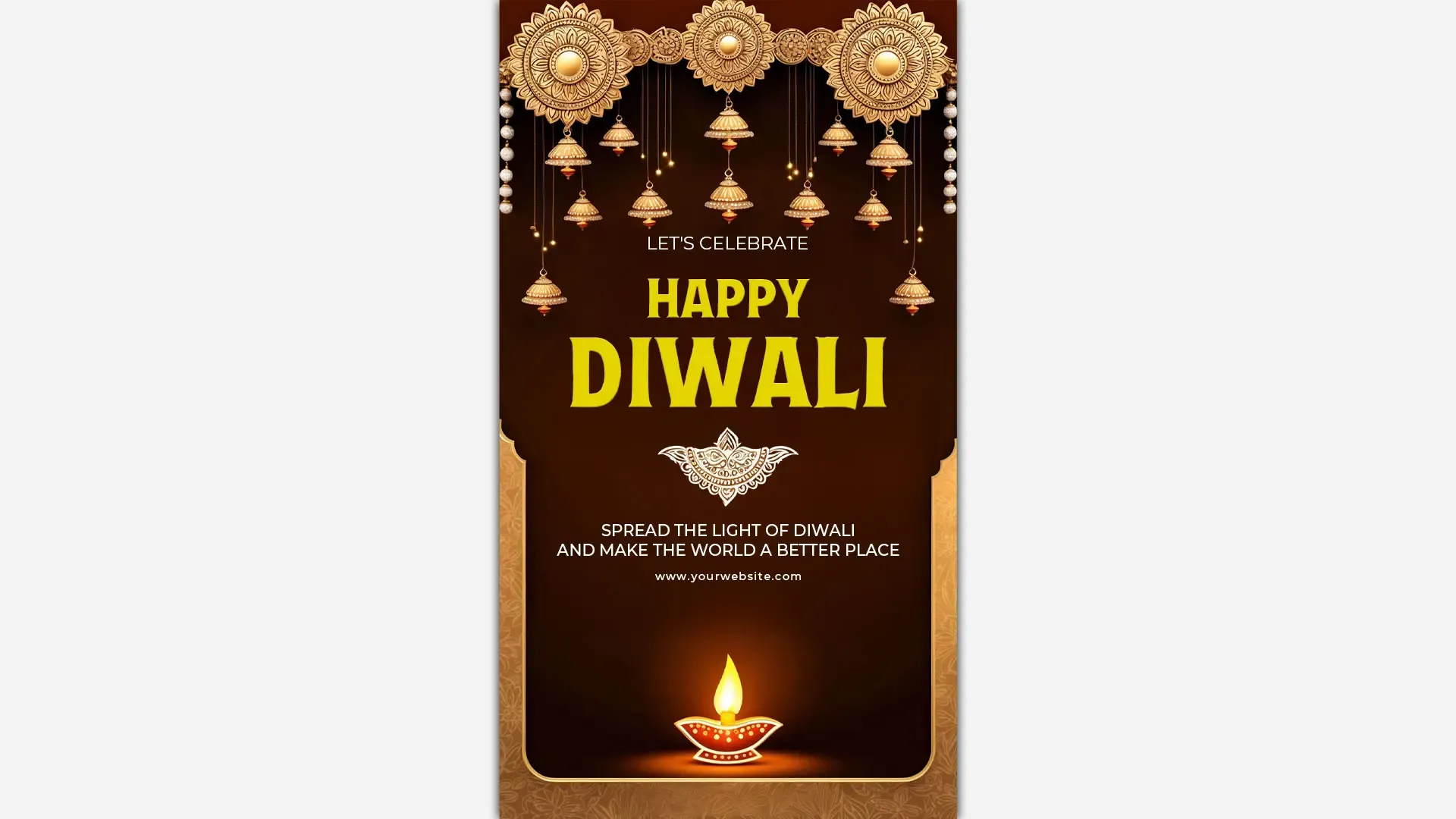 Golden Glow Diwali Card Instagram Story Template